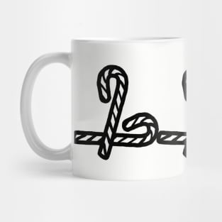 Christmas Candy Canes Line Art Mug